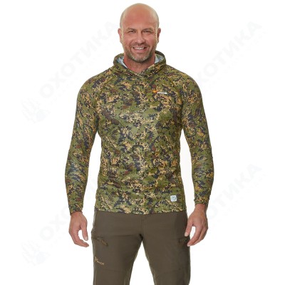 Лонгслив с капюшоном PRIDE Ocelot (Оцелот)(зеленый лес) PRLSH-01GFST