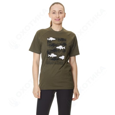 Футболка GRAYLING Fishes (Фишс) (хлопок, хаки) GTS-05KH