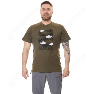 Футболка GRAYLING Fishes (Фишс) (хлопок, хаки) GTS-05KH