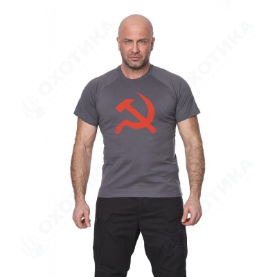 Футболка 7.62 "USSR"(СССР) (хлопок, серый) 7TS-09GR