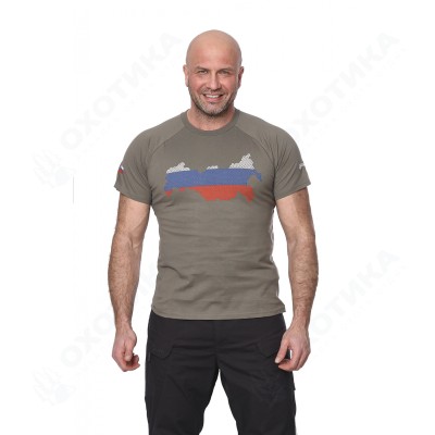 Футболка 7.62 "Russia"(Россия) (хлопок, олива) 7TS-06OL