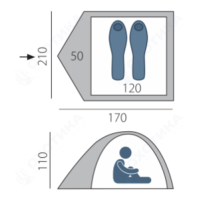 Палатка Arten Walk (Синий)