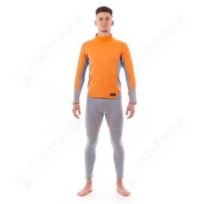 Термобелье зимнее с высоким воротом Мужское Orange - Gray 2023